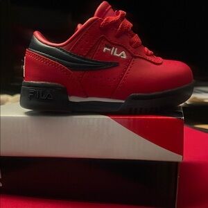Fila Kids Red and Black Sneakers Original Fitness
